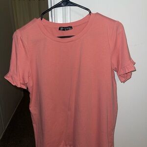 Women's Coral Ruffle Sleeve Top
